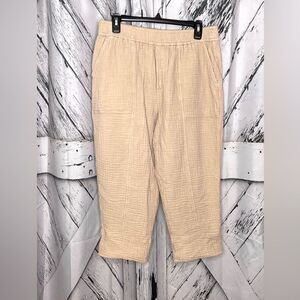 Madewell cotton gauze pull on pants cropped LP